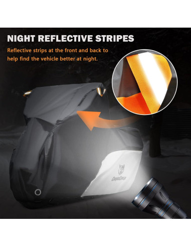 Funda para Motocicleta CoukouCover XL Impermeable Negra y Plata