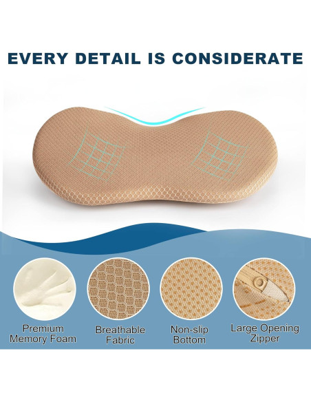 Cojín de Asiento Ergonómico KINGLETING Beige Espuma Viscoelástica Cojín de Asiento Ergonómico KINGLETING Beige Espuma Viscoelástica