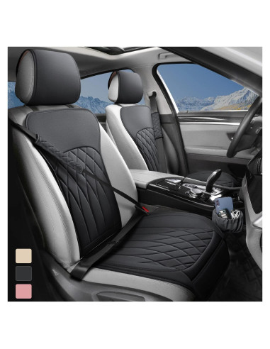 Fundas de Asiento de Coche BEITK Universales Negras 2 Piezas