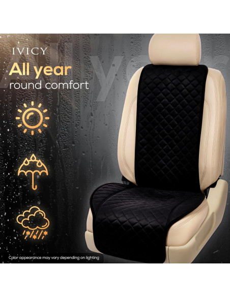 Funda de Asiento de Coche IVICY Suede Antideslizante Negro Funda de Asiento de Coche IVICY Suede Antideslizante Negro