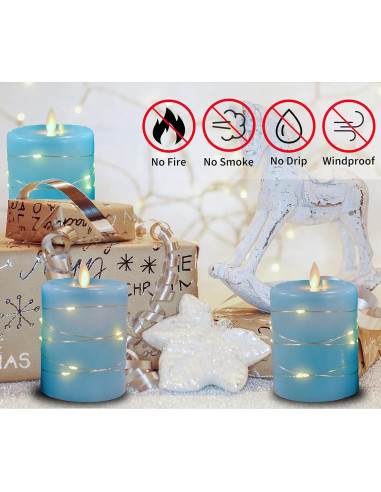 Velas LED Sin Llama NICEME con Control Remoto y Luz de Cuerda