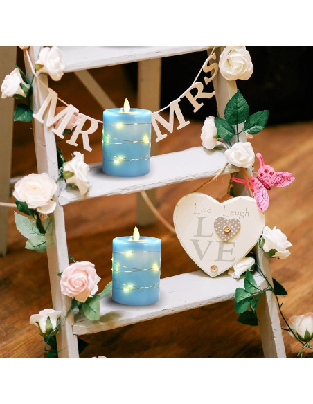 Velas LED Sin Llama NICEME con Control Remoto y Luz de Cuerda Velas LED Sin Llama NICEME con Control Remoto y Luz de Cuerda