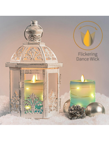 Velas LED Sin Llama NICEME con Control Remoto y Luz de Cuerda