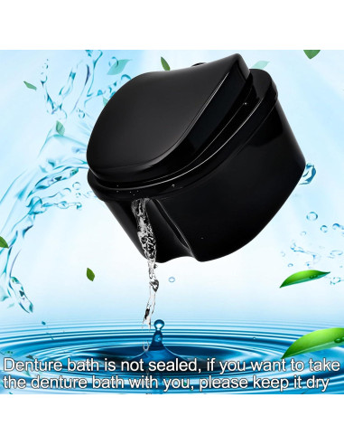 Contenedor de Limpieza para Dentaduras Keedolla Negro 9.4x9.1cm