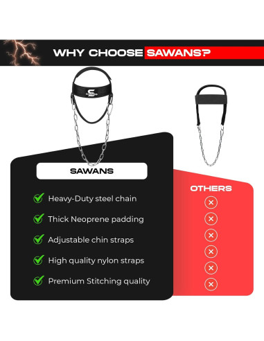 Arnés de Entrenamiento de Cuello SAWANS Ajustable Neopreno