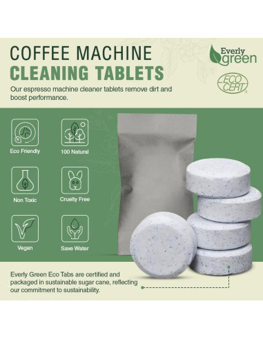 Tabletas de Limpieza para Máquinas de Café Everlygreen - 10 Unidades