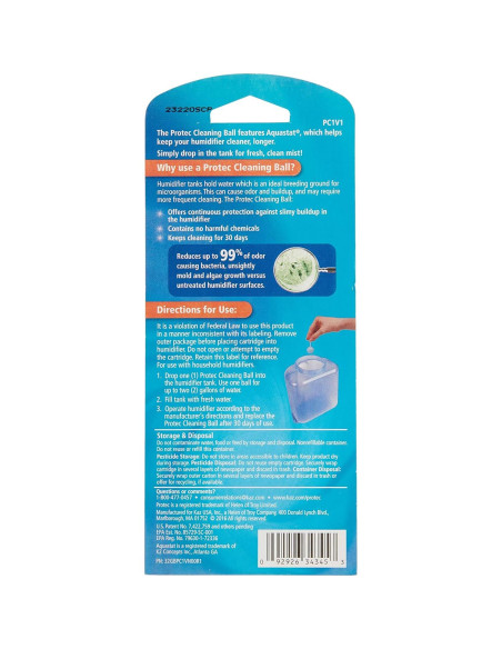 Cartucho de limpieza ProTec PC-2 para humidificador, 2 unidades Cartucho de limpieza ProTec PC-2 para humidificador, 2 unidades