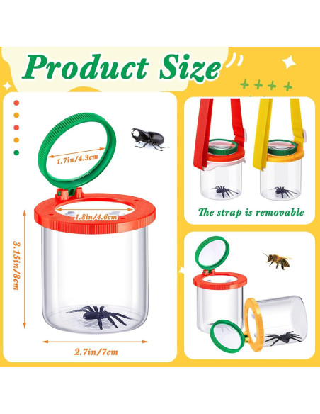 Caja de Insectos con Lupa Doble Aumento 2 Piezas Sonwyoung Caja de Insectos con Lupa Doble Aumento 2 Piezas Sonwyoung