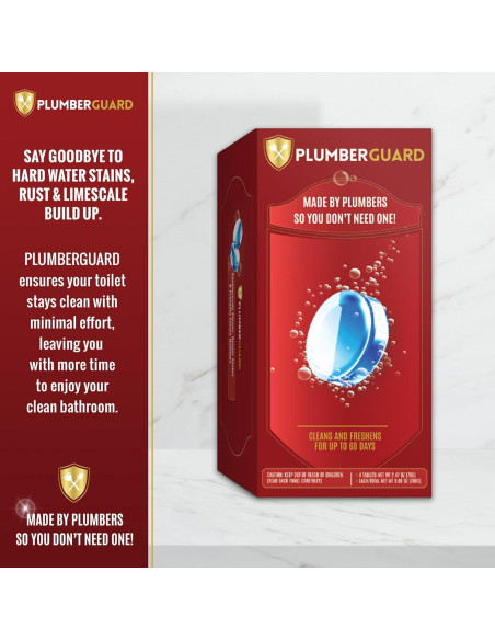Tabletas limpiadoras para inodoro Plumberguard 4 paquetes 70g Tabletas limpiadoras para inodoro Plumberguard 4 paquetes 70g