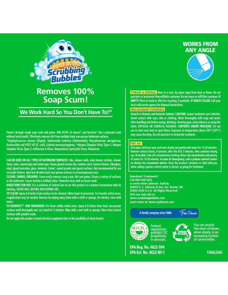 Limpiador Desinfectante para Baño Scrubbing Bubbles 20oz Limpiador Desinfectante para Baño Scrubbing Bubbles 20oz