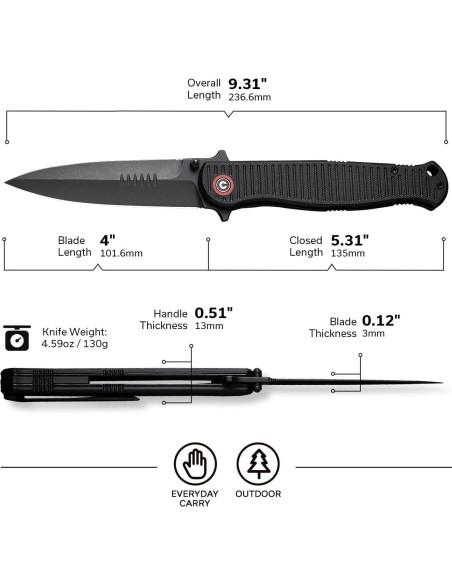 Cuchillo Plegable CIVIVI RS71 10.16 cm Nitro-V Mango G10 Cuchillo Plegable CIVIVI RS71 10.16 cm Nitro-V Mango G10