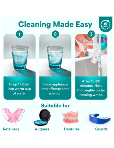 Tabletas Limpiadoras Weiss Naturals para Retenedores - 30 Unidades