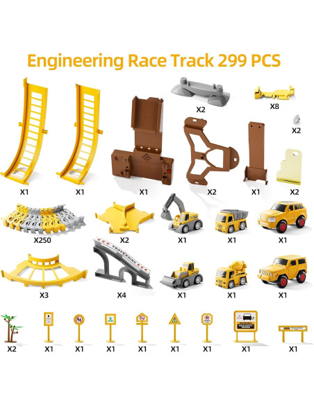 Juego de Pistas de Construcción 299 PCS iHaHa con Coches Juego de Pistas de Construcción 299 PCS iHaHa con Coches