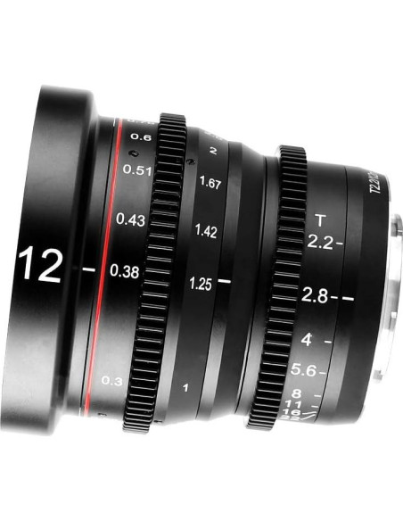Lente de Cine Meike 12mm T2.2 M43 Gran Angular Manual Lente de Cine Meike 12mm T2.2 M43 Gran Angular Manual