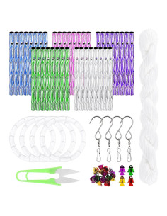 Kit Campanas de Viento Coloridas Glarks 65Pcs Jardín