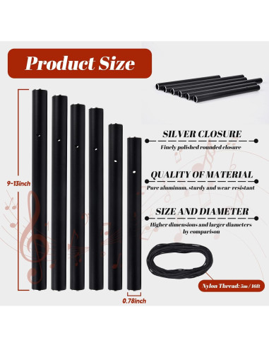 Tuberías de Campana de Viento CELSOL Aluminio Negro 22.86-33.02cm