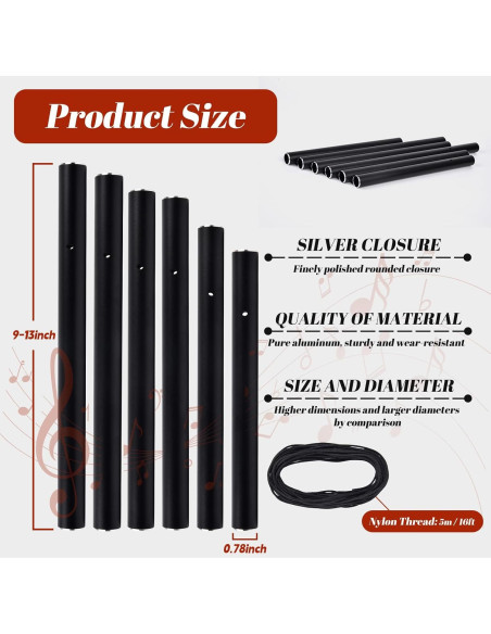 Tuberías de Campana de Viento CELSOL Aluminio Negro 22.86-33.02cm