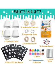 Kit de Campanas de Viento DIY Romi - 2 Macetas de Cerámica 2