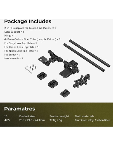 Soporte para Lentes de Cámara SmallRig Touch & Go Plate S