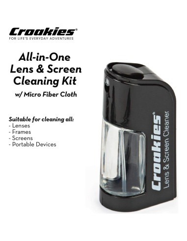 Kit de Limpieza de Lentes Croakies | Spray Natural y Paño Microfibra