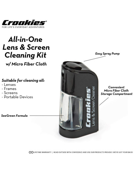 Kit de Limpieza de Lentes Croakies | Spray Natural y Paño Microfibra Kit de Limpieza de Lentes Croakies | Spray Natural y Paño Microfibra