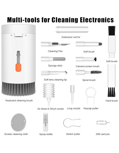 Kit de Limpiador Multifuncional 20 en 1 PRIMOFFICE para Electrónicos