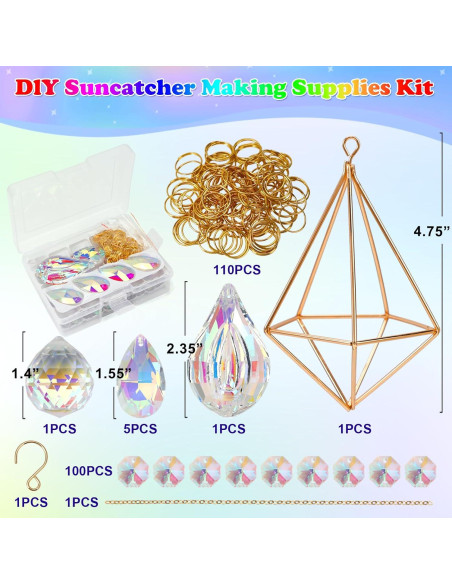 Kit DIY Atrapasueños de Cristal HYBEADS 220 Piezas Kit DIY Atrapasueños de Cristal HYBEADS 220 Piezas
