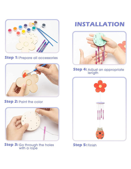 Kit de Campanas de Viento BeYumi para Niños DIY - 12 Piezas Kit de Campanas de Viento BeYumi para Niños DIY - 12 Piezas