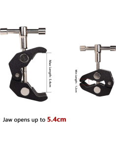 Super Abrazadera QYXINC con Rosca 1/4 y 3/8 para Fotografía 2