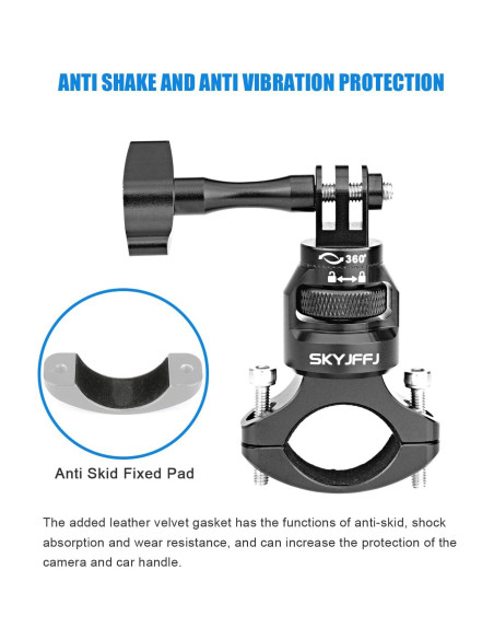 Soporte para Manillar de Bicicleta SKYJFFJ 360 para GoPro Soporte para Manillar de Bicicleta SKYJFFJ 360 para GoPro