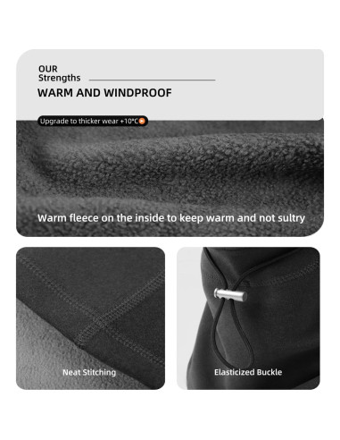 Mascarilla Balaclava Invierno Fleece Desmontable Gris Oscuro