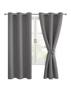 Cortinas Blackout Hiasan 2 Paneles 106.68 x 160.02 cm Gris Claro