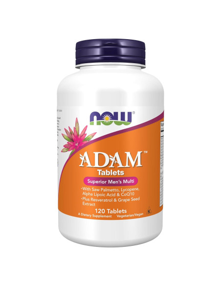 Multivitamina para Hombres NOW ADAM 120 Tabletas con Nutrientes Multivitamina para Hombres NOW ADAM 120 Tabletas con Nutrientes