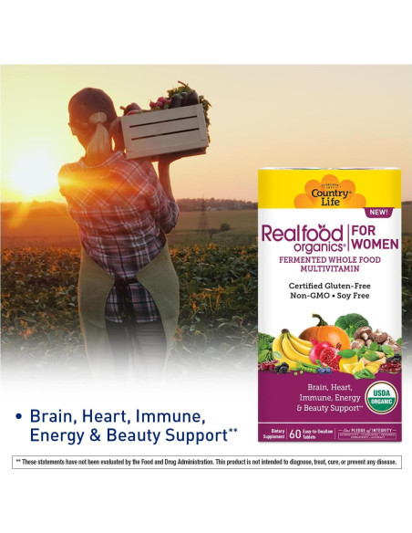 Multivitamínico Orgánico para Mujeres Country Life 60 Tabletas Multivitamínico Orgánico para Mujeres Country Life 60 Tabletas