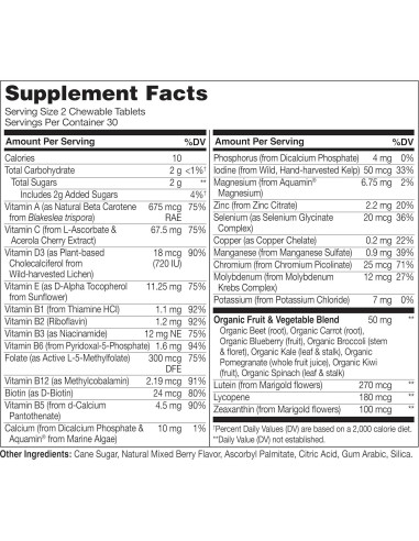 Multivitamina Masticable para Niños NATURELO - 60 Tabletas Orgánicas