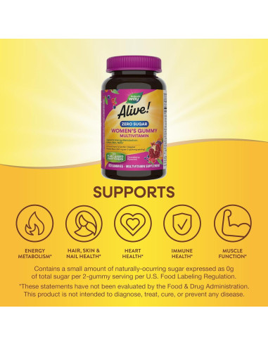 Multivitamina Gummy para Mujeres Sin Azúcar Alive! 12 Vitaminas