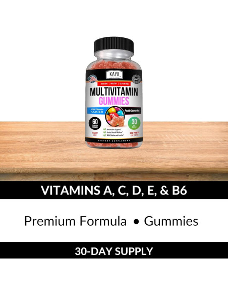 Gummy Multivitamínico Kaya Naturals 60 Unidades Sabor Fresa Gummy Multivitamínico Kaya Naturals 60 Unidades Sabor Fresa