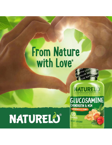 Suplemento NATURELO Glucosamina Condroitina MSM 120 Cápsulas