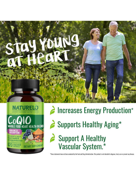 Suplemento CoQ10 NATURELO 120 Cápsulas Antioxidante Salud Corazón Suplemento CoQ10 NATURELO 120 Cápsulas Antioxidante Salud Corazón