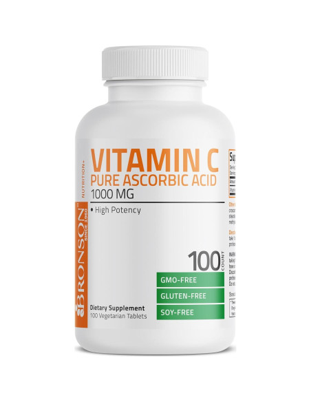 Tabletas de Vitamina C Bronson 1000mg 100 Contenido No-OGM Tabletas de Vitamina C Bronson 1000mg 100 Contenido No-OGM