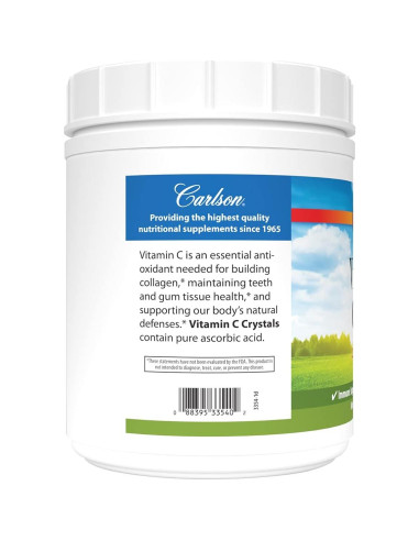 Cristales de Vitamina C Carlson 2000 mg 1000 g No-OGM