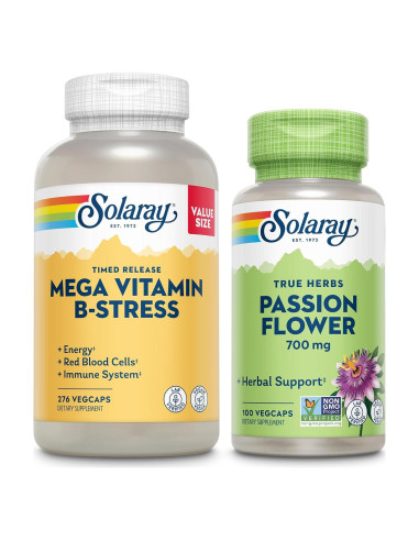 Solaray Mega Vitamina B Estrés 100 Cápsulas - Energía y Ánimo