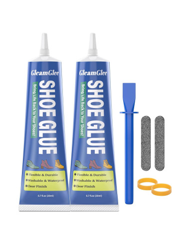 Pegamento para Zapatos GleamGlee 20ml x 2, Impermeable y Flexible