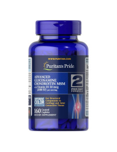 Suplemento Dietético Glucosamina, Condroitina y MSM Puritan's Pride 160 Tabletas