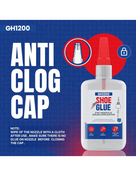 GH1200 Pegamento para Zapatos 20g con Brocha y Boquilla GH1200 Pegamento para Zapatos 20g con Brocha y Boquilla
