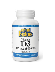 Vitamina D3 5000 UI Factores Naturales 120 Gelatinas Blandas