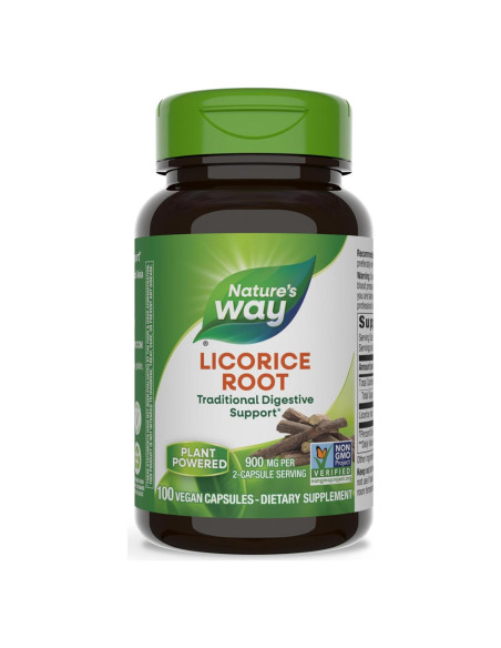 Raíz de Regaliz Nature's Way 900 mg 100 Cápsulas Veganas Raíz de Regaliz Nature's Way 900 mg 100 Cápsulas Veganas