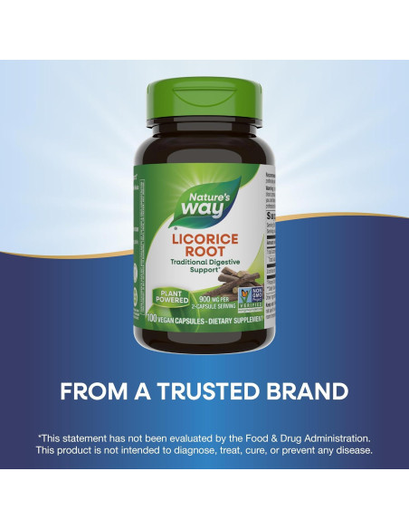 Raíz de Regaliz Nature's Way 900 mg 100 Cápsulas Veganas Raíz de Regaliz Nature's Way 900 mg 100 Cápsulas Veganas