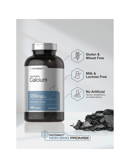 Suplemento de Calcio Horbach 1200 mg + Vitamina D3 5000 IU Suplemento de Calcio Horbach 1200 mg + Vitamina D3 5000 IU