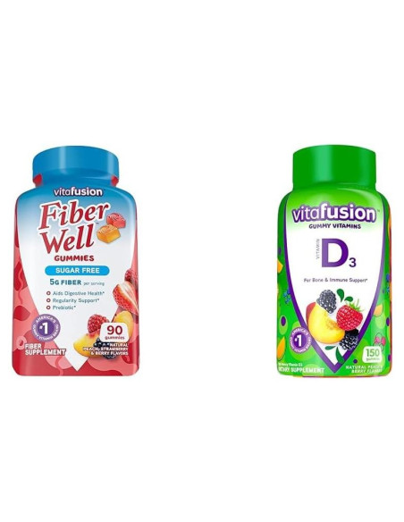 Vitafusion Suplemento de Fibra y Vitamina D3 Gummy 150 Conteos Vitafusion Suplemento de Fibra y Vitamina D3 Gummy 150 Conteos